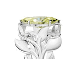 White gold Fancy Yellow Marquise Cut Solitaire Leaf-Inspired Engagement Ring with Prong Setting_17