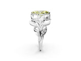 White gold Fancy Yellow Marquise Cut Solitaire Leaf-Inspired Engagement Ring with Prong Setting_2