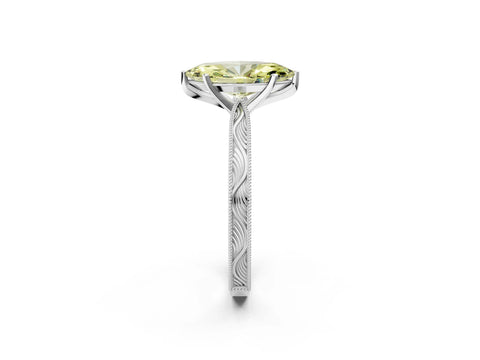 White gold Fancy Yellow Marquise Cut Solitaire Milgrain Engraved Band with Four-Prong Setting_14
