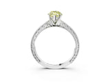 White gold Fancy Yellow Marquise Cut Solitaire Milgrain Engraved Band with Four-Prong Setting_15