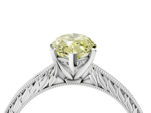 White gold Fancy Yellow Marquise Cut Solitaire Milgrain Engraved Band with Four-Prong Setting_16