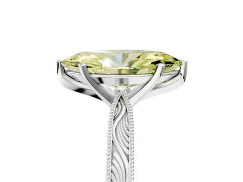 White gold Fancy Yellow Marquise Cut Solitaire Milgrain Engraved Band with Four-Prong Setting_17