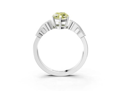 White gold Fancy Yellow Marquise Cut Solitaire Milgrain Leaf Band with Prong Setting_15