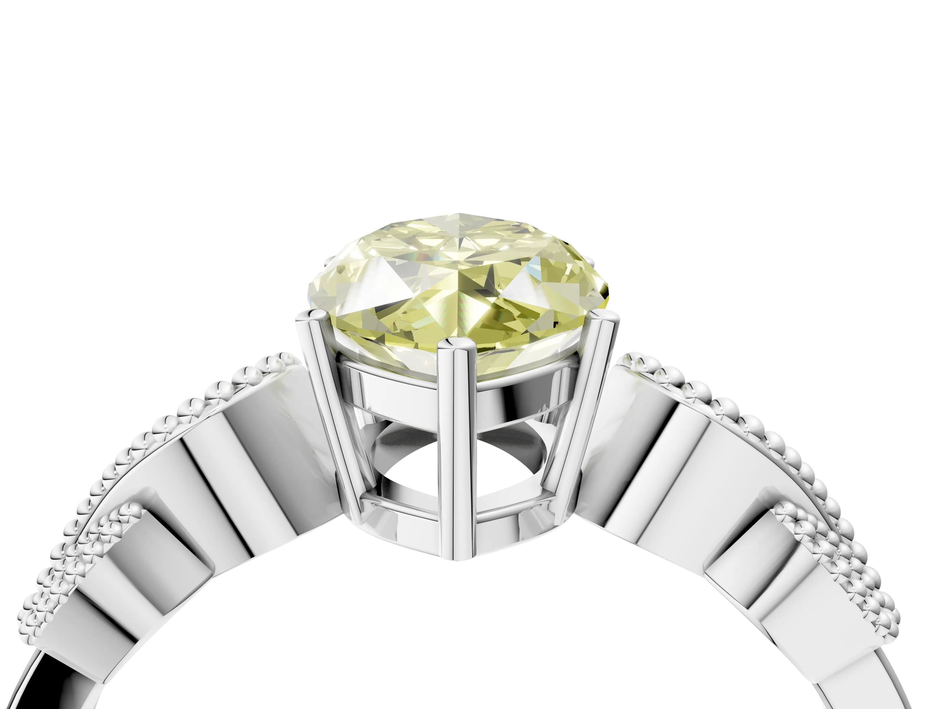 White gold Fancy Yellow Marquise Cut Solitaire Milgrain Leaf Band with Prong Setting_16