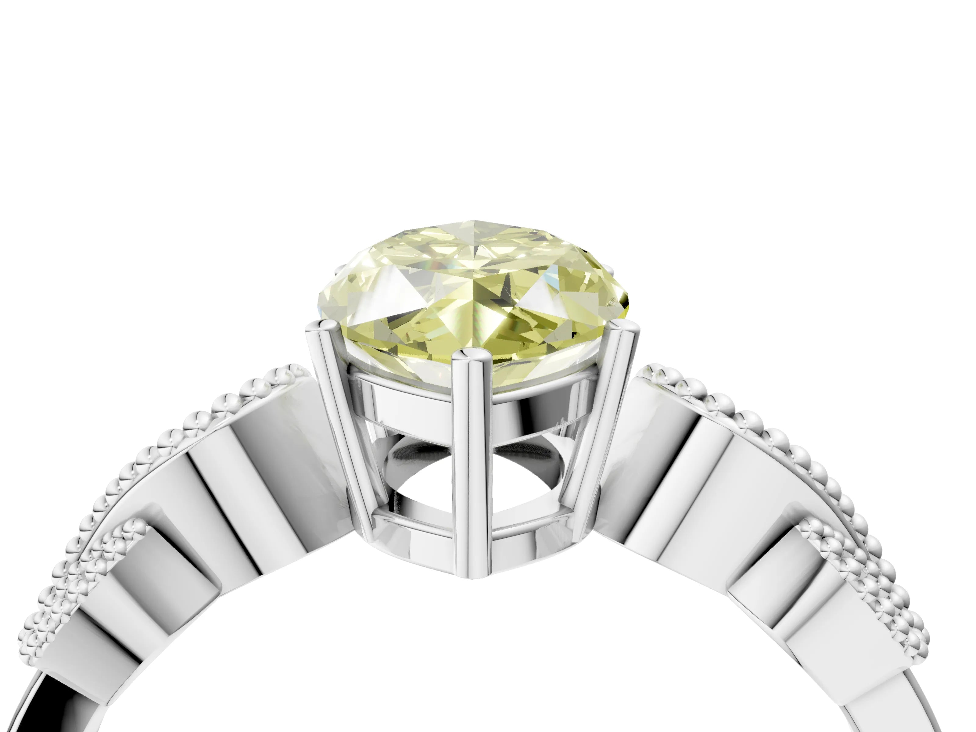 White gold Fancy Yellow Marquise Cut Solitaire Milgrain Leaf Band with Prong Setting_4