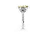 White gold Fancy Yellow Marquise Cut Solitaire Split Shank Pave Diamond Engagement Ring with Four-Prong Setting_2