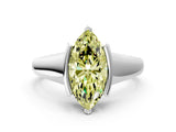 White gold Fancy Yellow Marquise Cut Solitaire Tension Set Diamond Ring with Split Shank Band_24