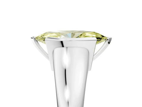 White gold Fancy Yellow Marquise Cut Solitaire Tension Set Diamond Ring with Split Shank Band_29