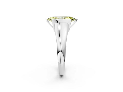 White gold Fancy Yellow Marquise Cut Solitaire Tension Set Diamond Ring with Split Shank Band_2