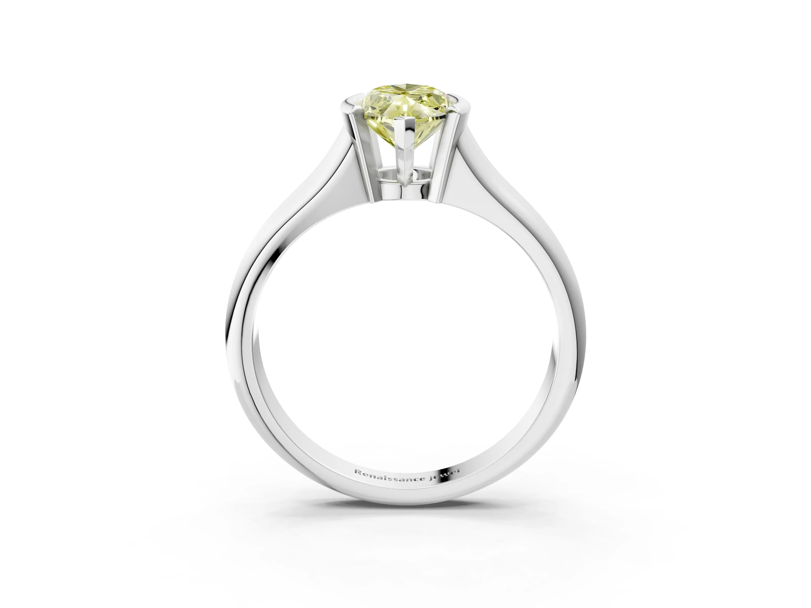 White gold Fancy Yellow Marquise Cut Solitaire Tension Set Diamond Ring with Split Shank Band_3