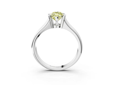White gold Fancy Yellow Marquise Cut Solitaire Tension Set Diamond Ring with Split Shank Band_3