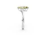 White gold Fancy Yellow Marquise  Cut Solitaire Twist Band Ring with Four-Prong Setting_2