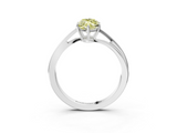 White gold Fancy Yellow Marquise  Cut Solitaire Twist Band Ring with Four-Prong Setting_3