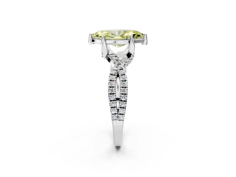 White gold Fancy Yellow Marquise Cut Solitaire Twist Pave Diamond Engagement Ring with Prong Setting_14
