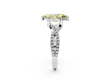 White gold Fancy Yellow Marquise Cut Solitaire Twist Pave Diamond Engagement Ring with Prong Setting_2