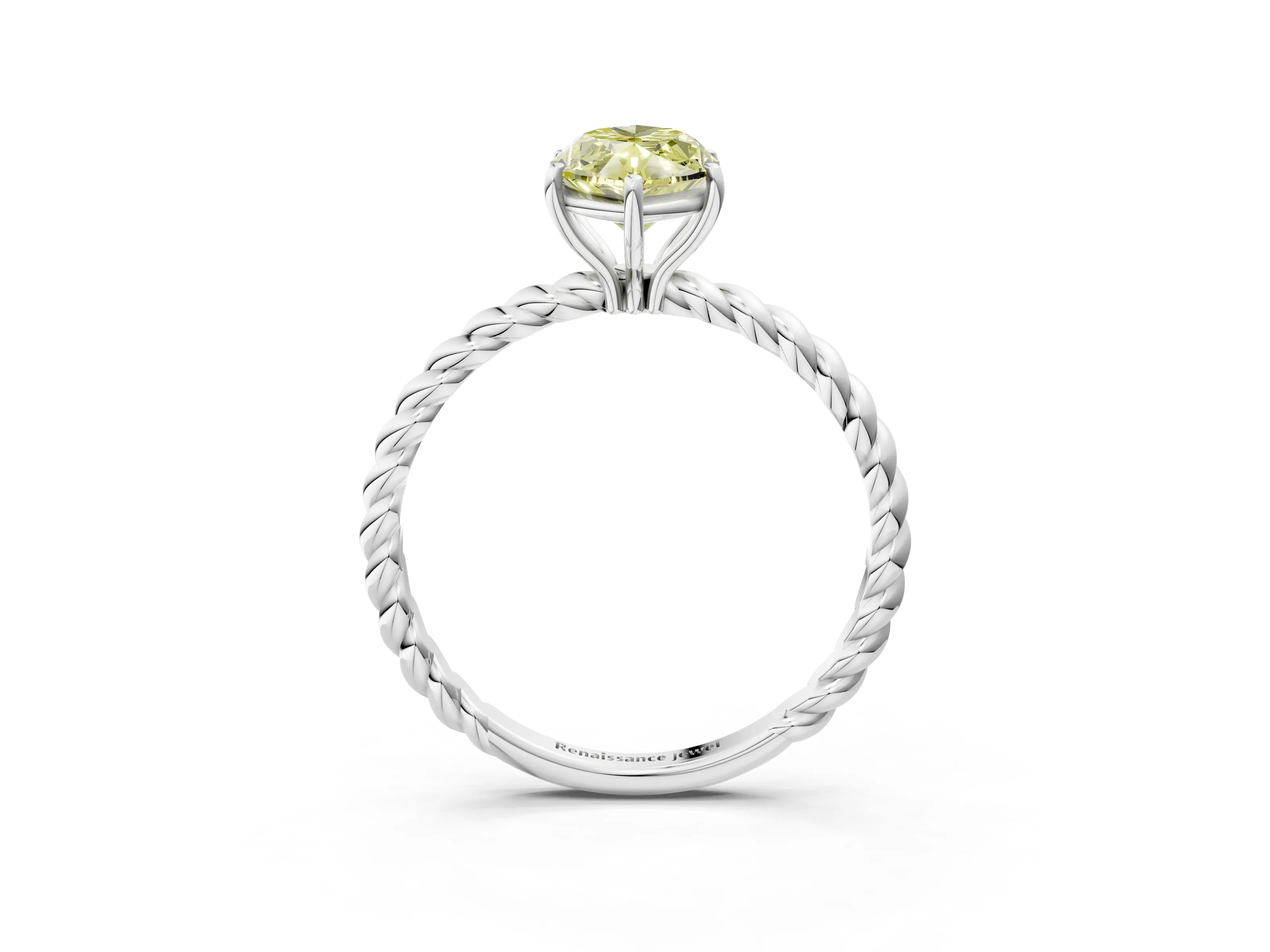 White gold Fancy Yellow Marquise Cut Solitaire Twisted Band 4-Prong Ring_27