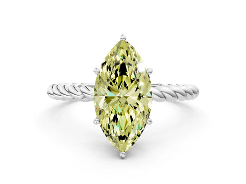 White gold Fancy Yellow Marquise Cut Solitaire Twisted Band 4-Prong Ring_34