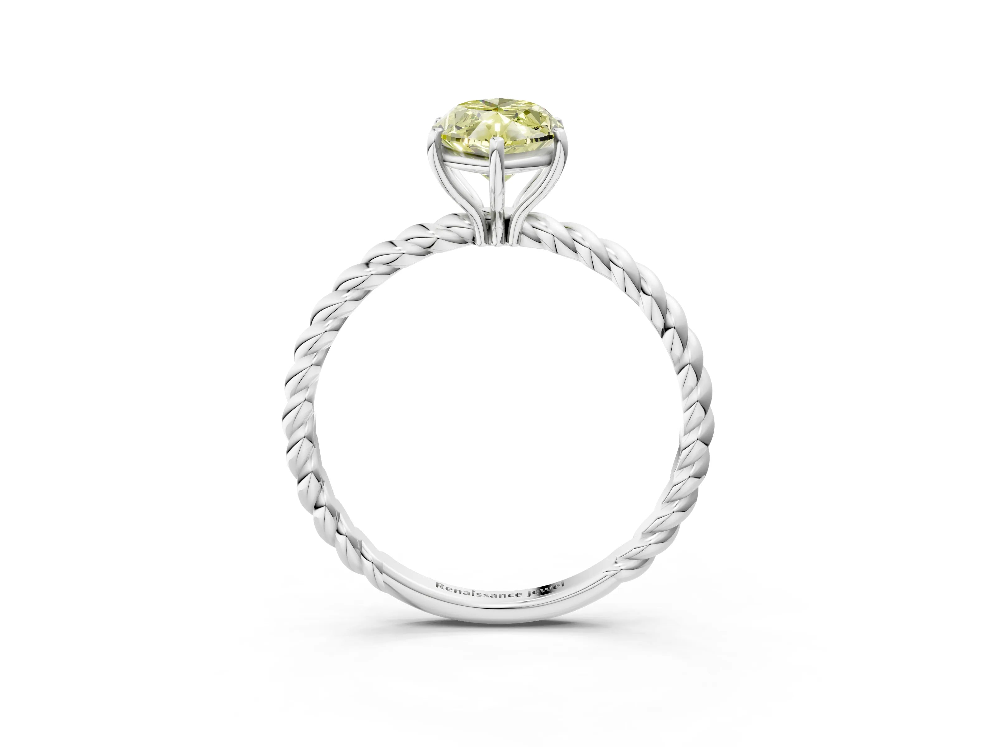 White gold Fancy Yellow Marquise Cut Solitaire Twisted Band 4-Prong Ring_37