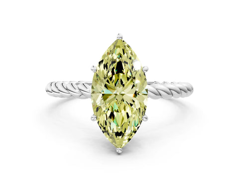 White gold Fancy Yellow Marquise Cut Solitaire Twisted Band 4-Prong Ring_46