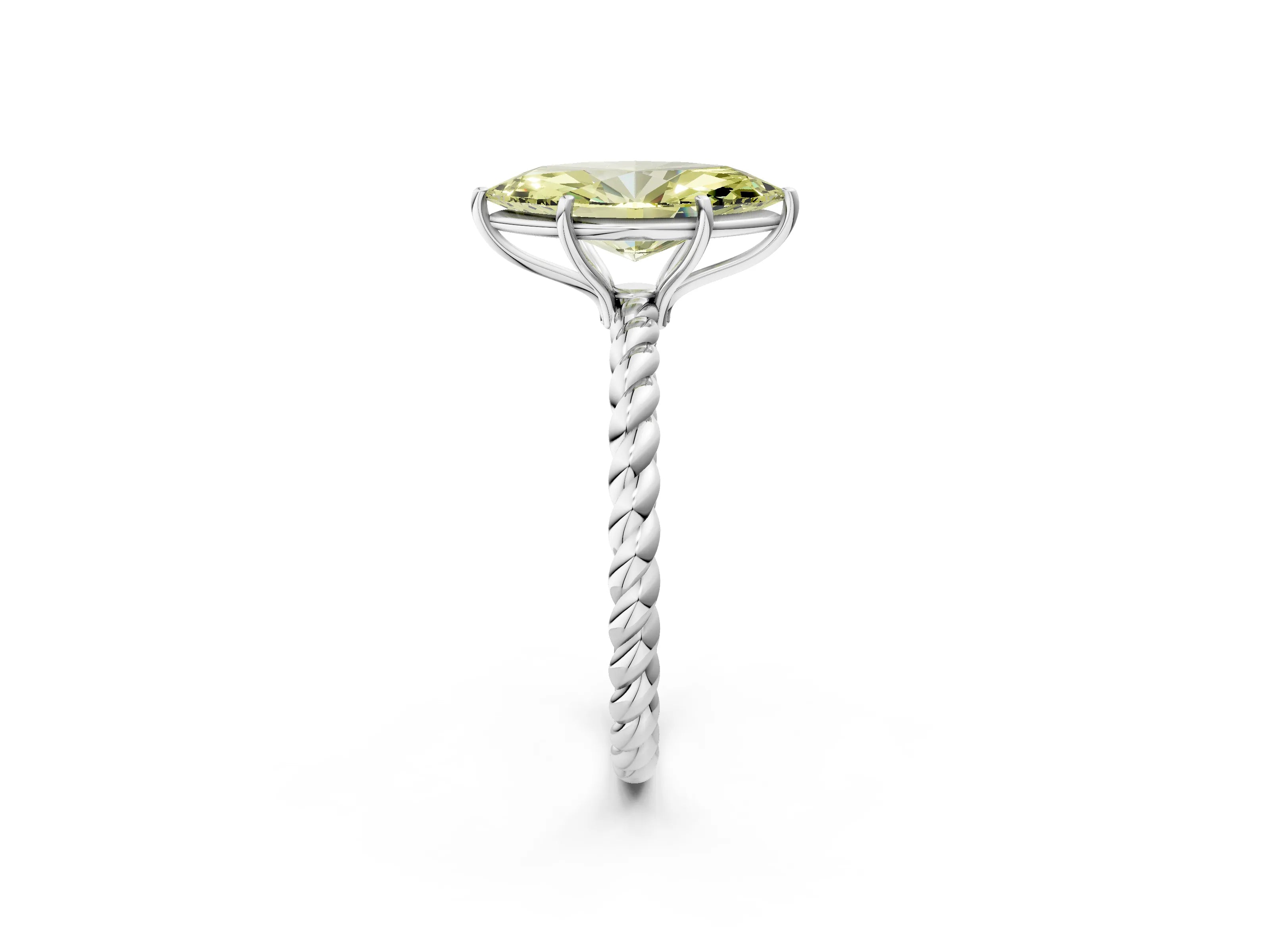 White gold Fancy Yellow Marquise Cut Solitaire Twisted Band 4-Prong Ring_48