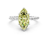 White gold Fancy Yellow Marquise  Cut Solitaire Twisted Band with Four-Prong Setting_29