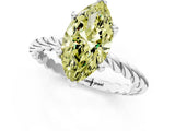 White gold Fancy Yellow Marquise  Cut Solitaire Twisted Band with Four-Prong Setting_30