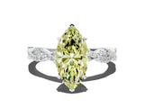 White gold Fancy Yellow Marquise Cut Solitaire Twisted Pave Band with Four-Prong Setting_15