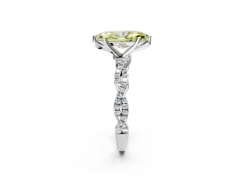 White gold Fancy Yellow Marquise Cut Solitaire Twisted Pave Band with Four-Prong Setting_17