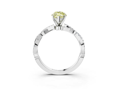 White gold Fancy Yellow Marquise Cut Solitaire Twisted Pave Band with Four-Prong Setting_18