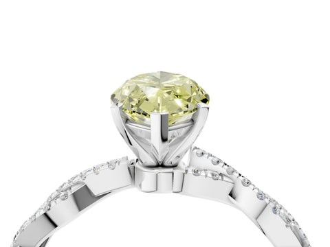 White gold Fancy Yellow Marquise Cut Solitaire Twisted Pave Band with Four-Prong Setting_19
