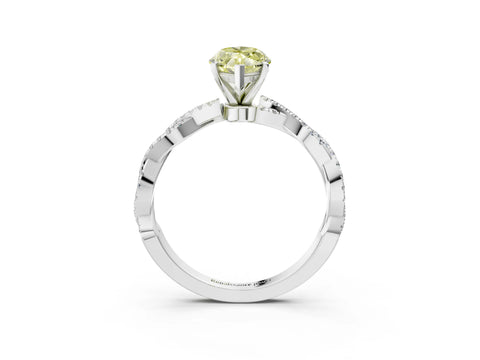 White gold Fancy Yellow Marquise Cut Solitaire Twisted Pave Band with Four-Prong Setting_6