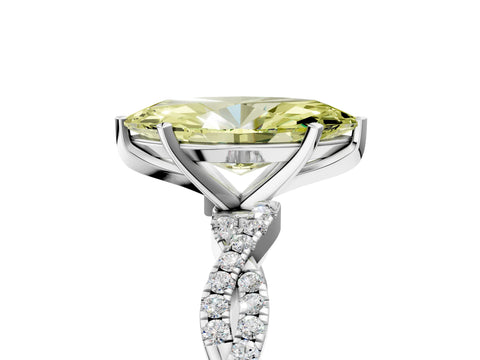 White gold Fancy Yellow Marquise Cut Solitaire Twisted Pave Band with Four-Prong Setting_8