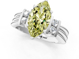 White gold Fancy Yellow Marquise  Cut Three-Stone Channel Set Ring with Bar Prongs_1