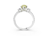 White gold Fancy Yellow Marquise  Cut Three-Stone Diamond Pavé Band with Prong Setting_3