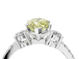 White gold Fancy Yellow Marquise  Cut Three-Stone Diamond Pavé Band with Prong Setting_4