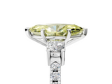 White gold Fancy Yellow Marquise  Cut Three-Stone Diamond Pavé Band with Prong Setting_5