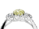 White gold Fancy Yellow Marquise  Cut Three-Stone Diamond Pave Band with Prong Setting_22
