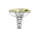 White gold Fancy Yellow Marquise  Cut Three-Stone Diamond Pave Band with Prong Setting_23