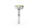 White gold Fancy Yellow Marquise Cut Three-Stone Diamond Ring with Pavé Band and Four-Prong Setting_14