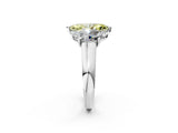 White gold Fancy Yellow Marquise Cut Three-Stone Diamond Ring with Prong Setting on a Classic Band_14