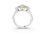White gold Fancy Yellow Marquise Cut Three-Stone Diamond Ring with Prong Setting on a Classic Band_15
