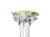 White gold Fancy Yellow Marquise Cut Three-Stone Diamond Ring with Prong Setting on a Classic Band_17