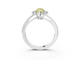 White gold Fancy Yellow Marquise  Cut Three-Stone Solitaire Ring with Round Accent Diamonds and Four-Prong Setting_3