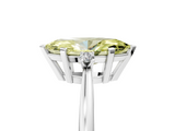 White gold Fancy Yellow Marquise  Cut Three-Stone Solitaire Ring with Round Accent Diamonds and Four-Prong Setting_5