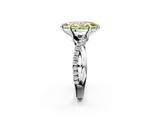 White gold Fancy Yellow Marquise  Cut Twist Band Solitaire Diamond Ring with Pavé Setting_5