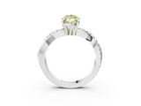 White gold Fancy Yellow Marquise  Cut Twist Band Solitaire Diamond Ring with Pavé Setting_6