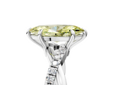 White gold Fancy Yellow Marquise  Cut Twist Band Solitaire Diamond Ring with Pavé Setting_8