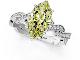 White gold Fancy Yellow Marquise  Cut Twisted Pavé Band Solitaire Ring with Four-Prong Setting_1