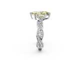 White gold Fancy Yellow Marquise  Cut Twisted Pavé Band Solitaire Ring with Four-Prong Setting_2