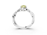 White gold Fancy Yellow Marquise  Cut Twisted Pavé Band Solitaire Ring with Four-Prong Setting_3